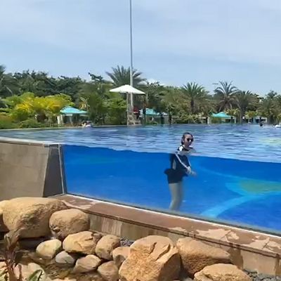 주거용 수중 수영장용 맞춤형 크기의 아크릴 창문 설치 교육