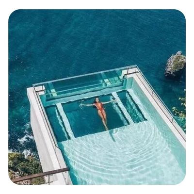 크기에 맞춘 투명한 색상 투명한 아크릴 엽 수영장